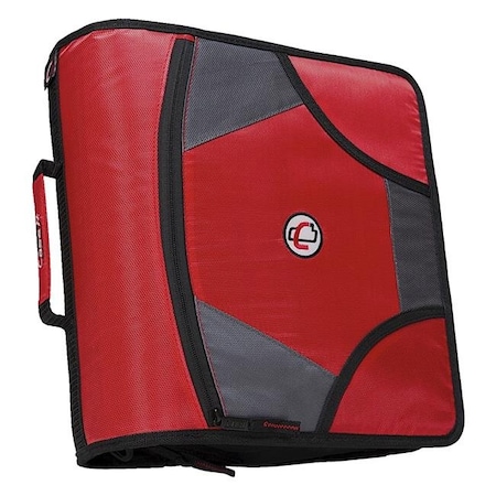 Case-It Case-It 1590358 Zipper Binder with 5 Tab Files; D-Ring; 4 in. - Red 1590358